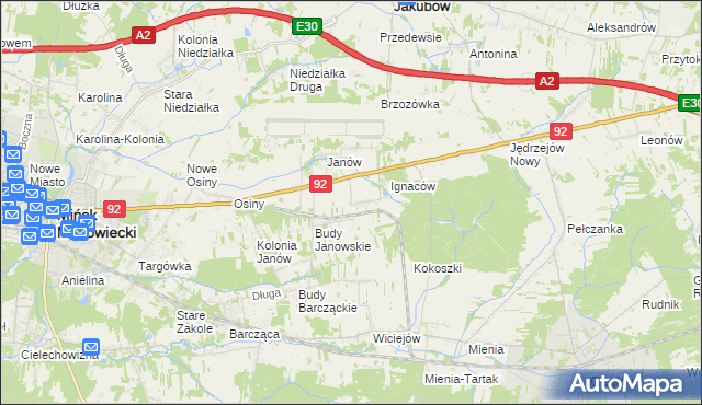 mapa Dziękowizna, Dziękowizna na mapie Targeo