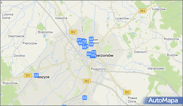 mapa Dzierżoniów, Dzierżoniów na mapie Targeo