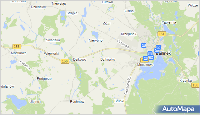 mapa Dzikówko, Dzikówko na mapie Targeo