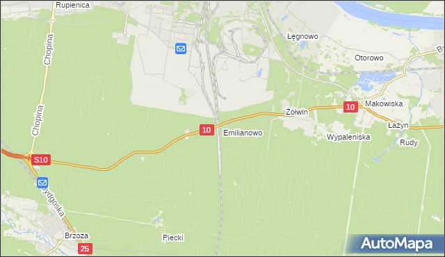 mapa Emilianowo gmina Nowa Wieś Wielka, Emilianowo gmina Nowa Wieś Wielka na mapie Targeo