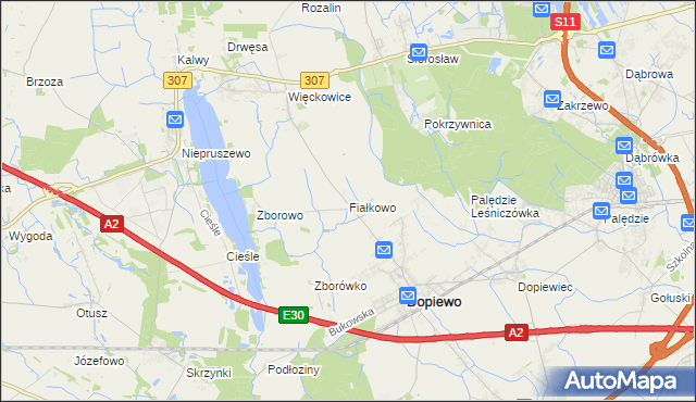 mapa Fiałkowo, Fiałkowo na mapie Targeo