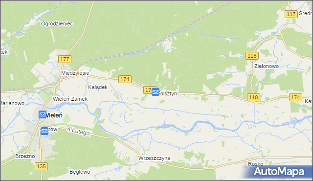 mapa Folsztyn, Folsztyn na mapie Targeo