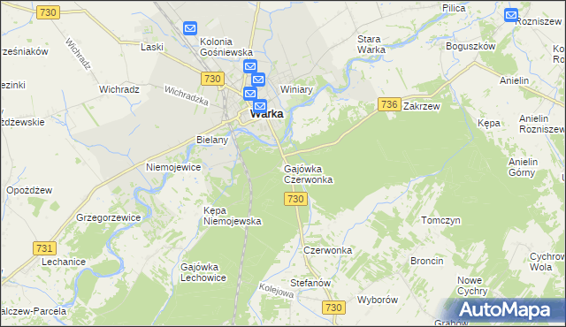 mapa Gajówka Czerwonka, Gajówka Czerwonka na mapie Targeo