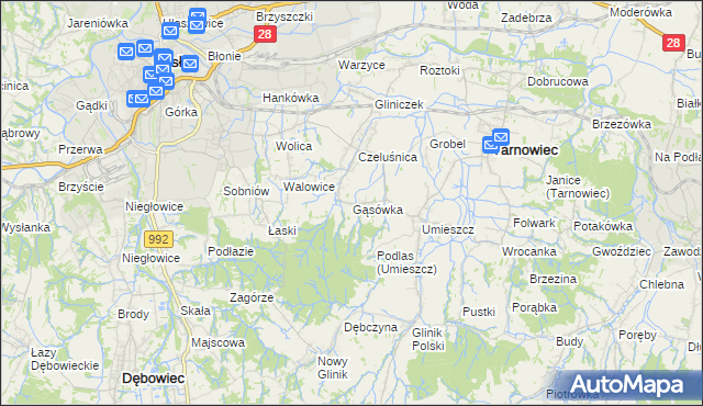 mapa Gąsówka, Gąsówka na mapie Targeo