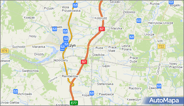 mapa Gładków, Gładków na mapie Targeo