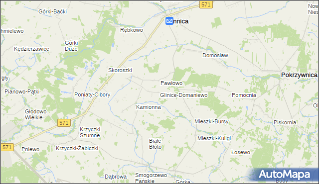 mapa Glinice-Domaniewo, Glinice-Domaniewo na mapie Targeo