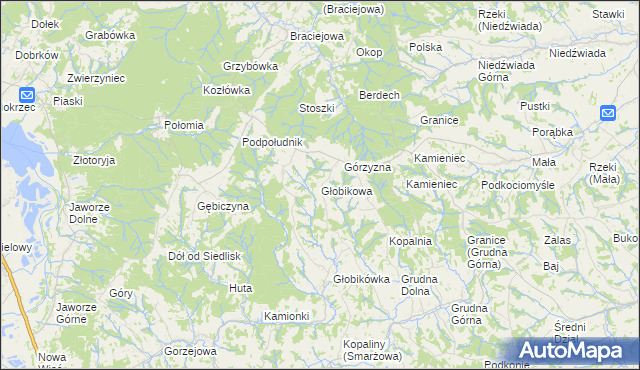 mapa Głobikowa, Głobikowa na mapie Targeo