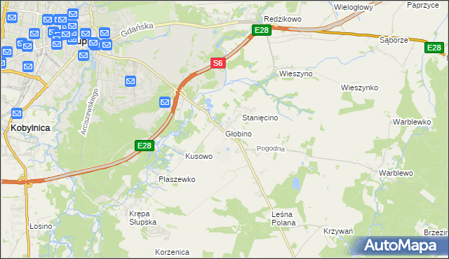 mapa Głobino, Głobino na mapie Targeo