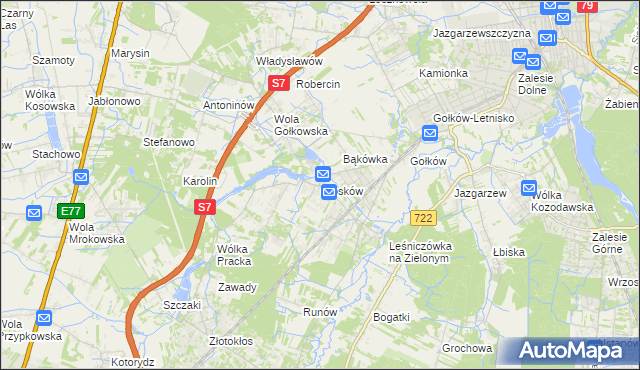 mapa Głosków gmina Piaseczno, Głosków gmina Piaseczno na mapie Targeo