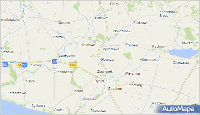 mapa Główczyn gmina Dobrzyń nad Wisłą, Główczyn gmina Dobrzyń nad Wisłą na mapie Targeo