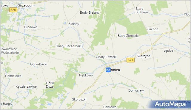 mapa Gnaty-Lewiski, Gnaty-Lewiski na mapie Targeo