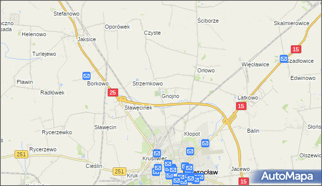 mapa Gnojno gmina Inowrocław, Gnojno gmina Inowrocław na mapie Targeo