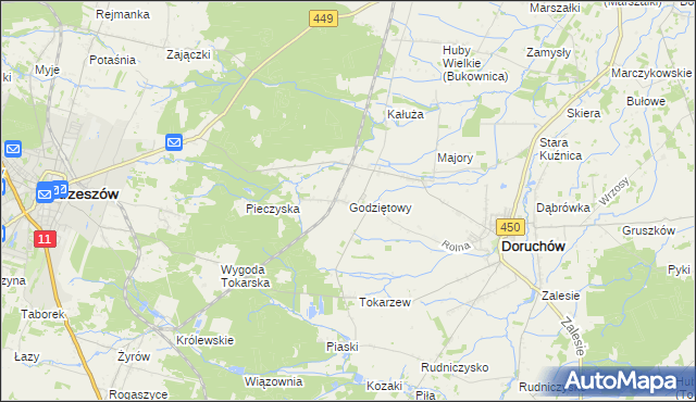 mapa Godziętowy, Godziętowy na mapie Targeo