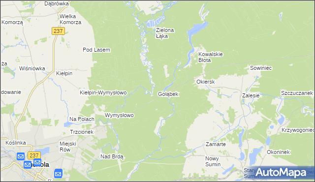 mapa Gołąbek gmina Cekcyn, Gołąbek gmina Cekcyn na mapie Targeo