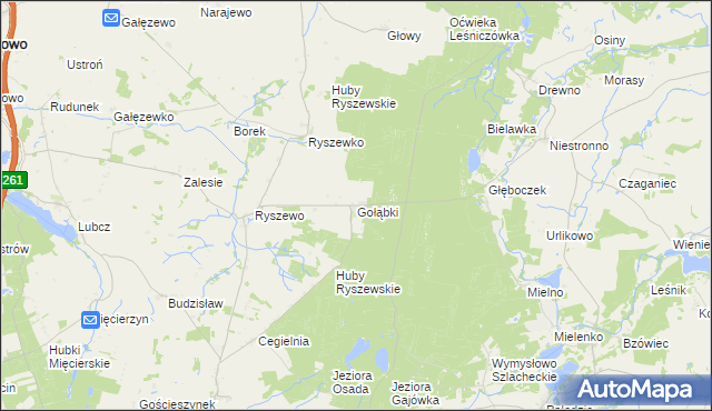 mapa Gołąbki gmina Rogowo, Gołąbki gmina Rogowo na mapie Targeo
