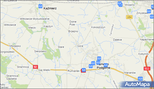 mapa Góra gmina Tarnowo Podgórne, Góra gmina Tarnowo Podgórne na mapie Targeo