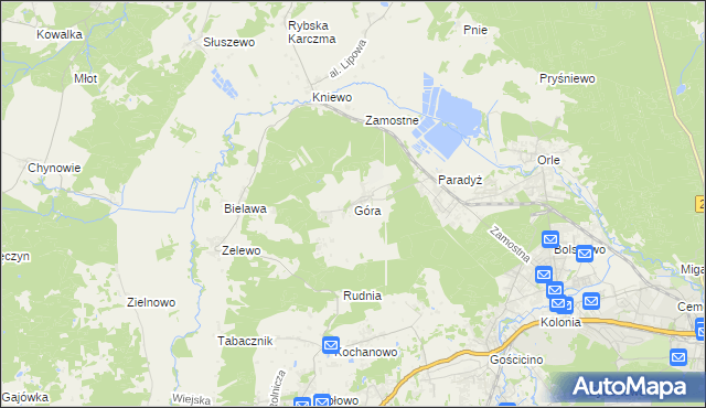 mapa Góra gmina Wejherowo, Góra gmina Wejherowo na mapie Targeo