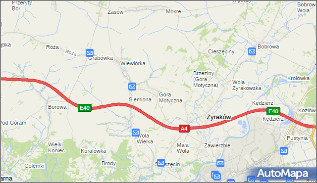 mapa Góra Motyczna, Góra Motyczna na mapie Targeo