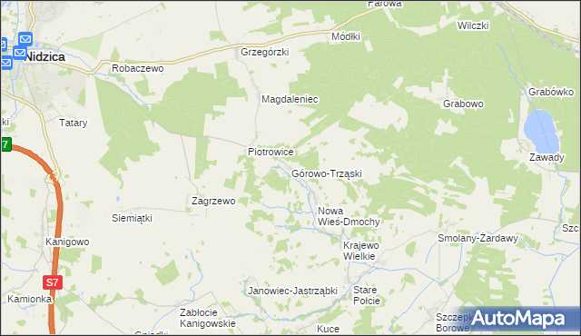 mapa Górowo-Trząski, Górowo-Trząski na mapie Targeo