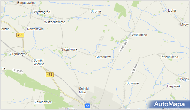 mapa Gorzesław, Gorzesław na mapie Targeo