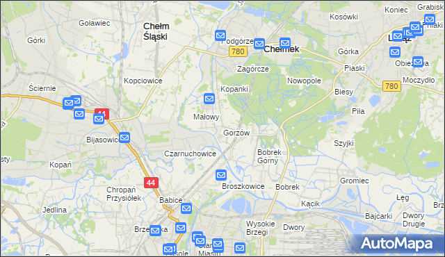 mapa Gorzów, Gorzów na mapie Targeo