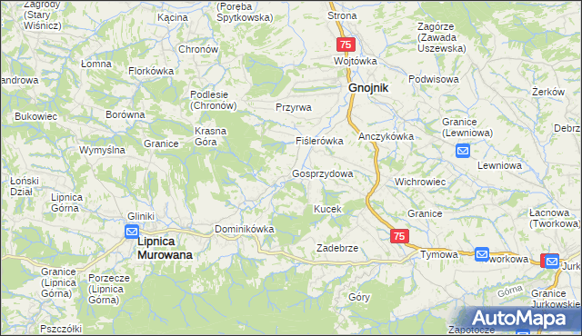 mapa Gosprzydowa, Gosprzydowa na mapie Targeo