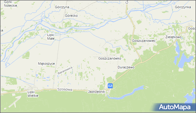 mapa Goszczanówko, Goszczanówko na mapie Targeo