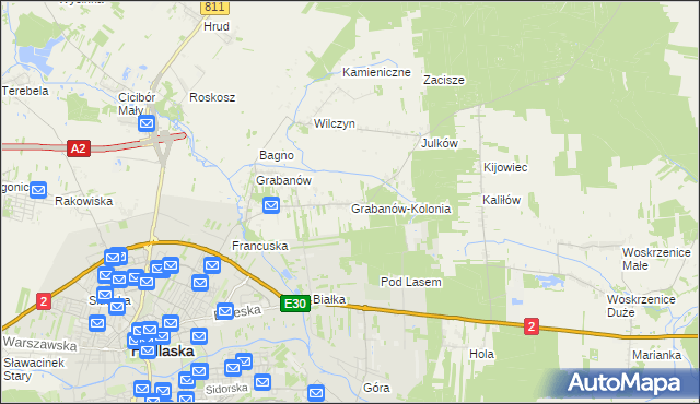 mapa Grabanów-Kolonia, Grabanów-Kolonia na mapie Targeo