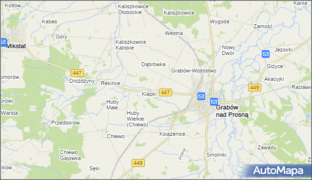 mapa Grabów-Pustkowie, Grabów-Pustkowie na mapie Targeo