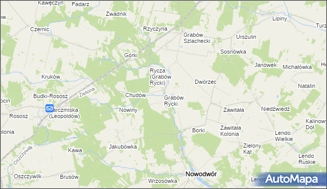 mapa Grabów Rycki, Grabów Rycki na mapie Targeo