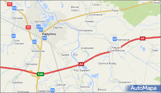 mapa Grabowiec gmina Radymno, Grabowiec gmina Radymno na mapie Targeo
