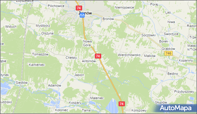 mapa Grębenice, Grębenice na mapie Targeo