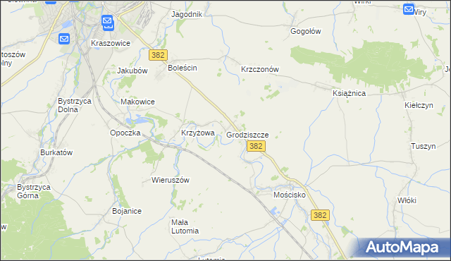 mapa Grodziszcze gmina Świdnica, Grodziszcze gmina Świdnica na mapie Targeo