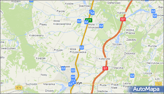 mapa Grzędy gmina Tarczyn, Grzędy gmina Tarczyn na mapie Targeo