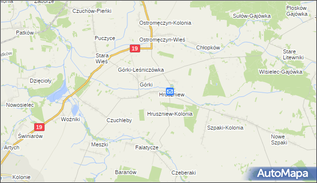 mapa Hruszniew, Hruszniew na mapie Targeo