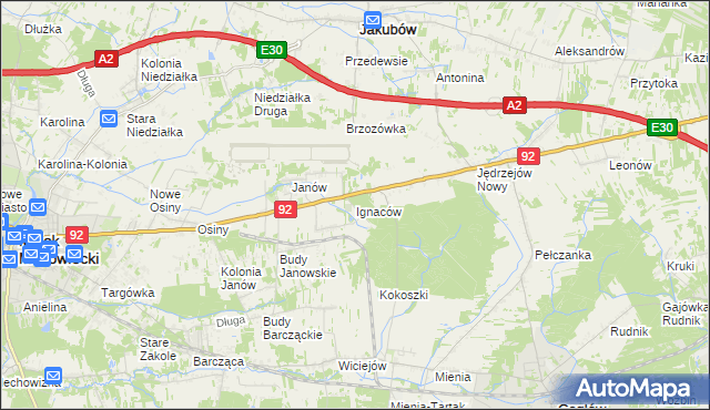 mapa Ignaców gmina Mińsk Mazowiecki, Ignaców gmina Mińsk Mazowiecki na mapie Targeo