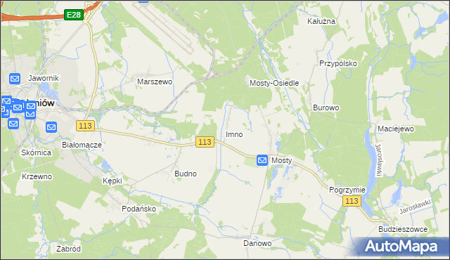 mapa Imno gmina Goleniów, Imno gmina Goleniów na mapie Targeo