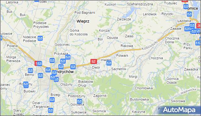 mapa Inwałd, Inwałd na mapie Targeo