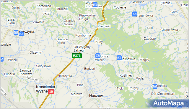 mapa Jabłonica Polska, Jabłonica Polska na mapie Targeo