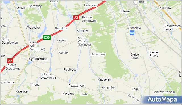 mapa Jacochów, Jacochów na mapie Targeo