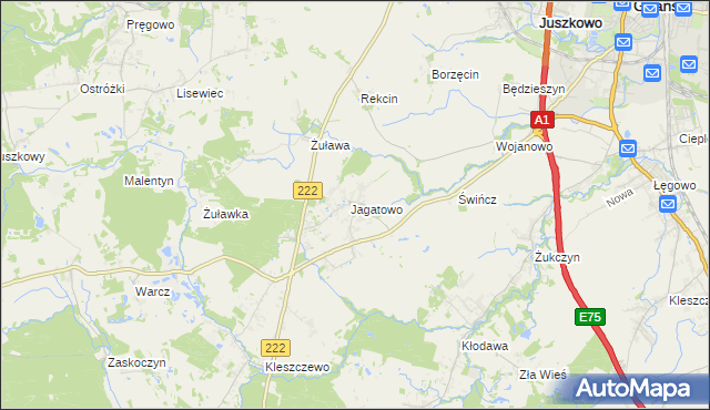 mapa Jagatowo, Jagatowo na mapie Targeo