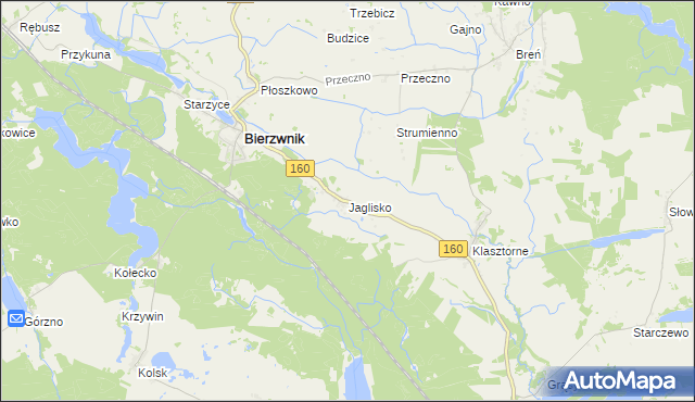 mapa Jaglisko, Jaglisko na mapie Targeo