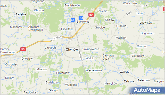 mapa Jakubowizna, Jakubowizna na mapie Targeo