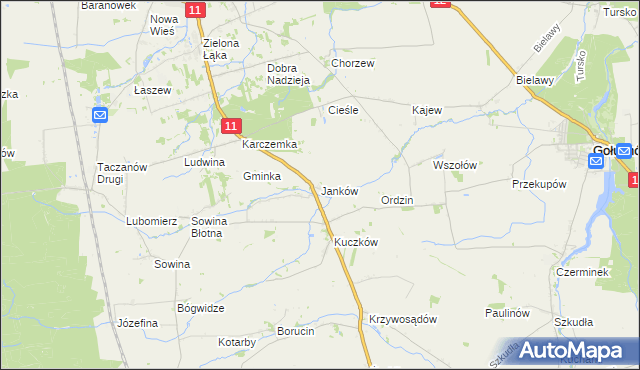 mapa Janków gmina Pleszew, Janków gmina Pleszew na mapie Targeo