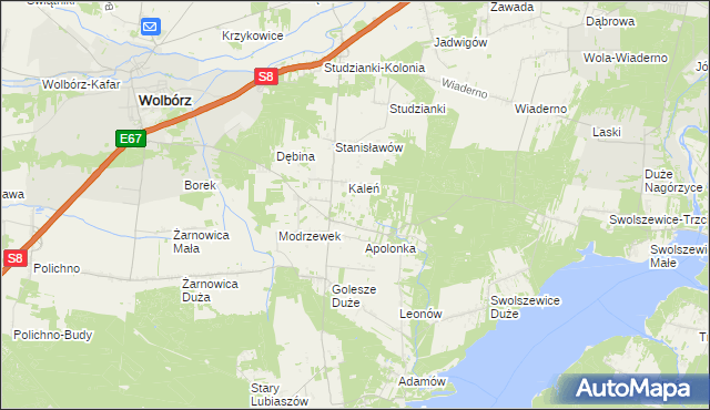 mapa Janów gmina Wolbórz, Janów gmina Wolbórz na mapie Targeo