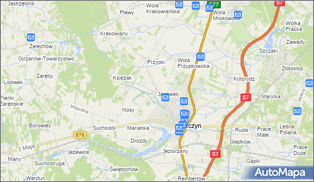 mapa Janówek gmina Tarczyn, Janówek gmina Tarczyn na mapie Targeo