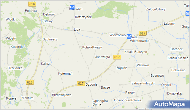 mapa Janowięta, Janowięta na mapie Targeo