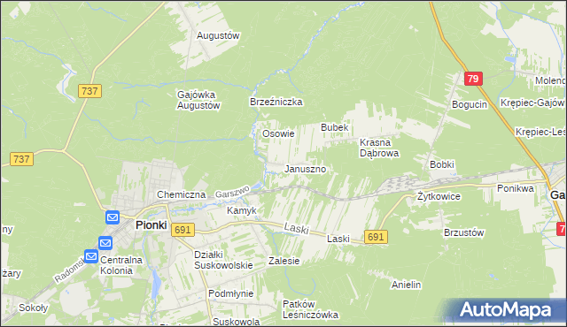 mapa Januszno, Januszno na mapie Targeo