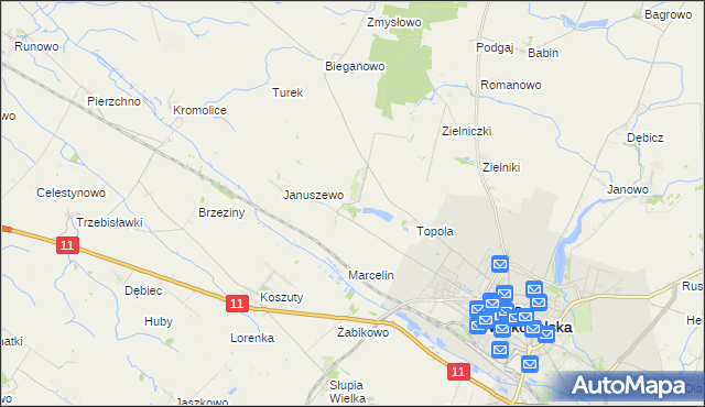 mapa Jarosławiec gmina Środa Wielkopolska, Jarosławiec gmina Środa Wielkopolska na mapie Targeo