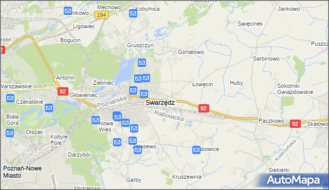 mapa Jasin gmina Swarzędz, Jasin gmina Swarzędz na mapie Targeo